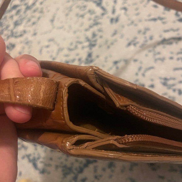 Brown Leather Chestnut Embossed Crossbody Pocketbook by Etienne Aigner - Picture 11 of 13